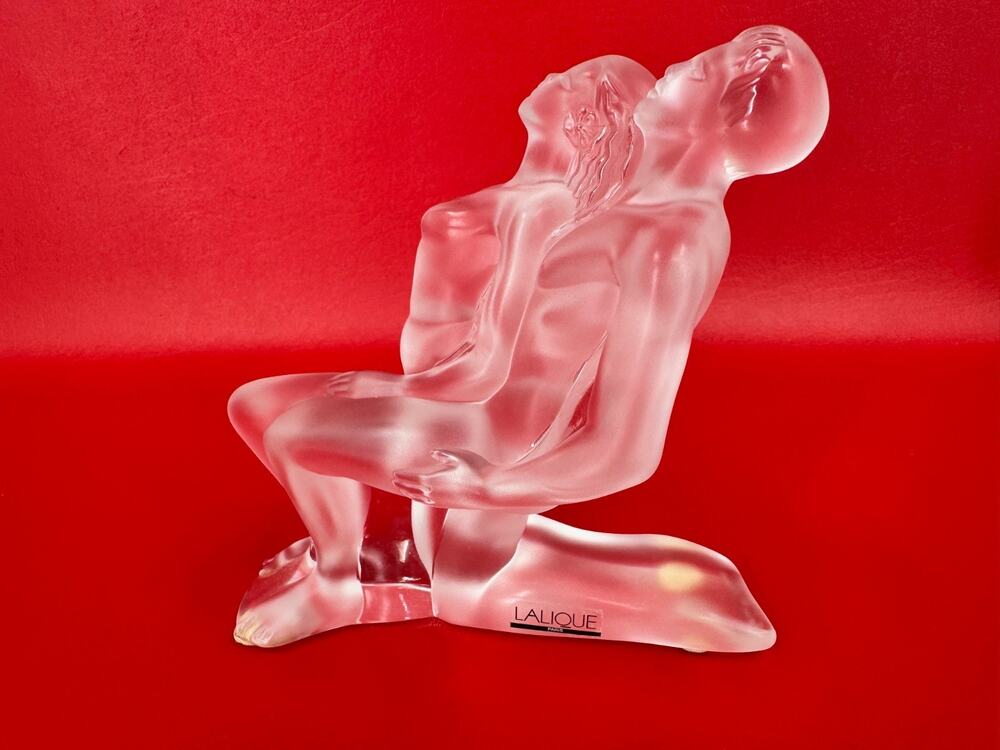 Lalique France "Intertwined Dancers" Serge & Josephine Frosted Crystal Statuette